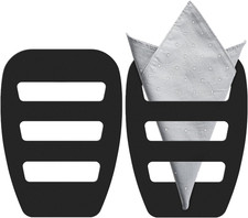 2 Pcs Black Pocket Square Holder for Men Tuxedo Suit Handkerchief Clip