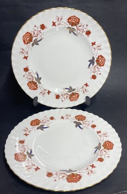 Paar Royal Crown Derby Bali A1100 Speiseteller 26,5 cm XXXV1 & XXV11 2nd s 