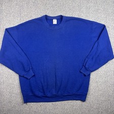 Vintage 90s Jerzees Russell Blank Crewneck Sweatshirt USA Made Royal Blue 2XL