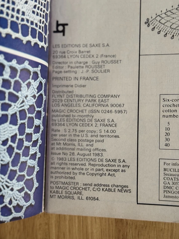 Magic Crochet Pattern Magazine No. 26 Doilies Table Runner Table Center - Image 3 of 4