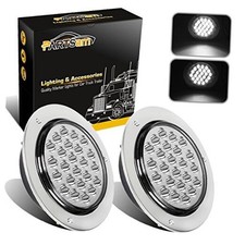 2pcs 4" Round White 24 LED Truck Trailer Light Reverse Backup Running Light