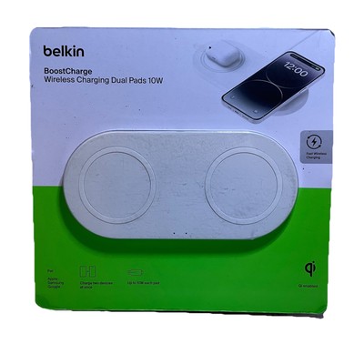 Belkin BoostCharge Dual Wireless Charging Pads 10W Qi for Apple Samsung Open Box