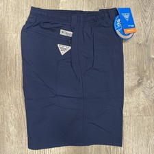 COLUMBIA PFG Backcast III Water Shorts sz S Small Navy Blue Swim Trunks UPF 50