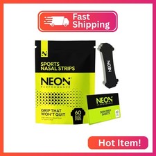 Neon Performance Nasal Strips 60 Count   Black Nose Strips for Breathing   Ope