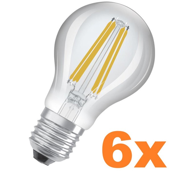 6 X Ledvance E27 Besonders Effiziente Led Lampe Classic 5W Wie 75W 3000K-image