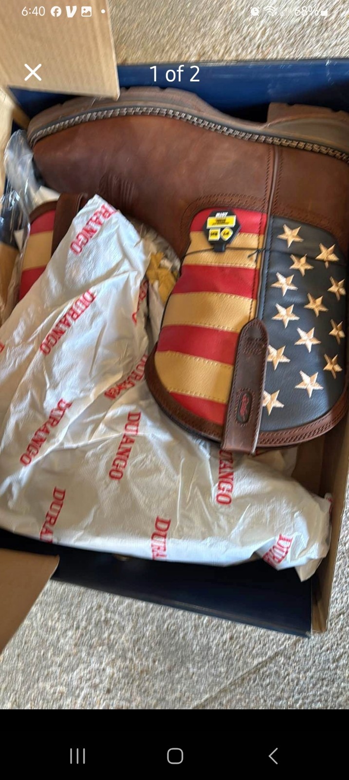 's American Flag Steel Toe Tried On Never Worn!!!
