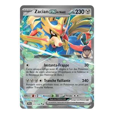 Zacian EX Nabil 111/159 🇫🇷 Carte Pokémon EV09 Aventures Ensemble EV9 NM TCG - Photo 1/4