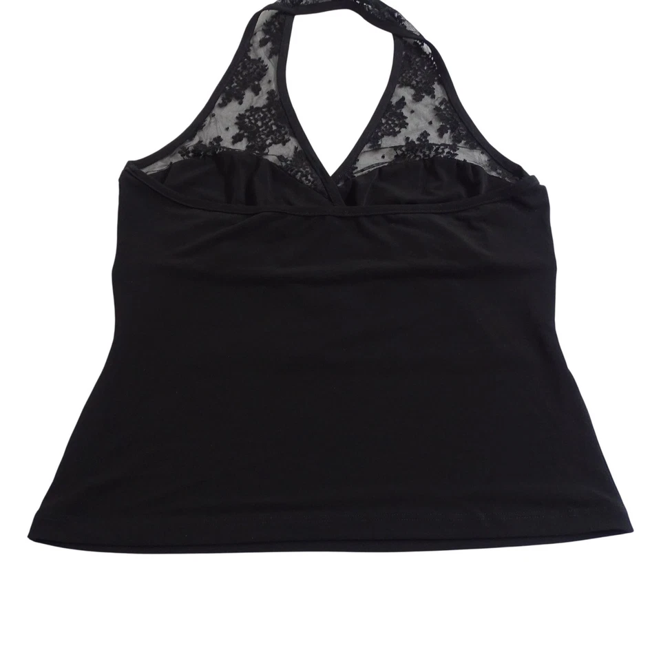 Top halter de encaje negro mercado negro de la Casa Blanca para mujer talla L sin mangas fiesta  Foto 3 de 4