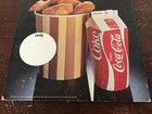 2 Vintage Coca Cola Cardboard  Advertising Signs ~ Bucket of Chicken / Pizza — photo 3