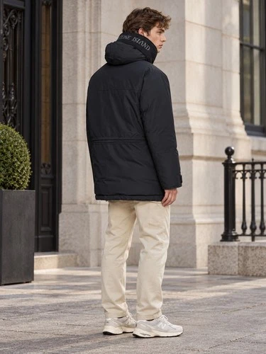 New Stone Island Micro Reps Down Parka Jacket – Black, Size L image 3