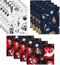 Hallmark Nightmare before Christmas Flat Wrapping Paper Sheets with Cutlines on