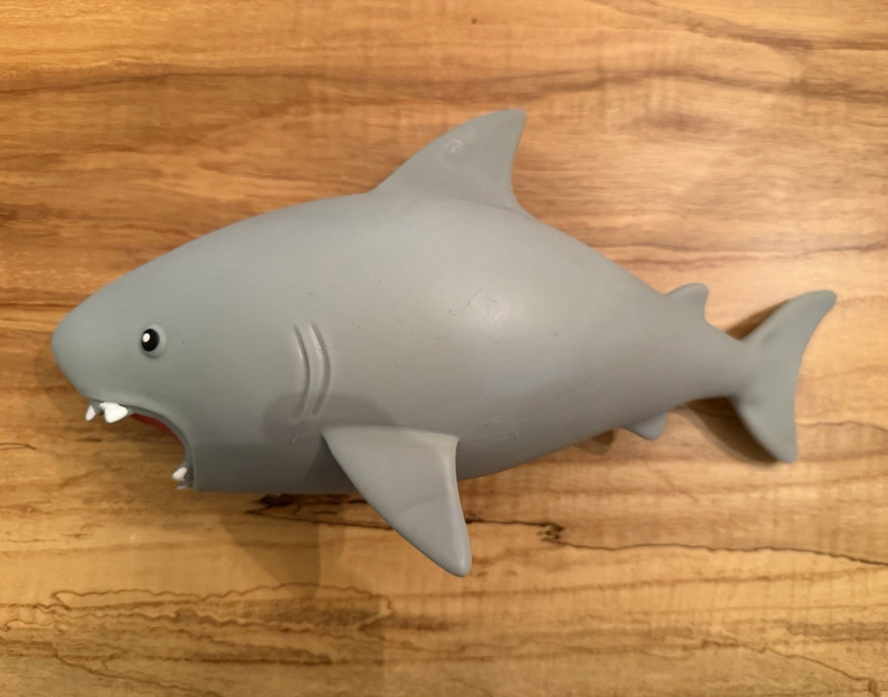 Gray Plastic Shark Figurine Toy Figure with Teeth Shark Animal Figurine