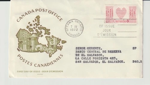 CANADA, 1972  heart   FDC / 2395