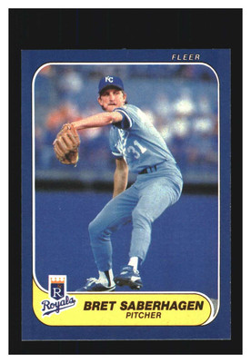 1986 Fleer #19 Bret Saberhagen Kansas City Royals MINT