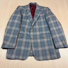 Vintage 60s 70s Montgomery Ward Blazer Sport Coat Suit Jacket 42 Plaid Leisure