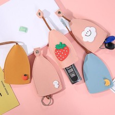 Cute Fruits Pull Type Keychain Bag PU Leather Protector Car Key Holder Case