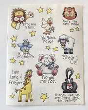 Vintage Provo Craft Cute Animals Forget Me Not Stickers Sheet