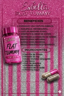 Esbelta FLAT TUMMY Weight Loss Supplement for Women 60 Capsules 