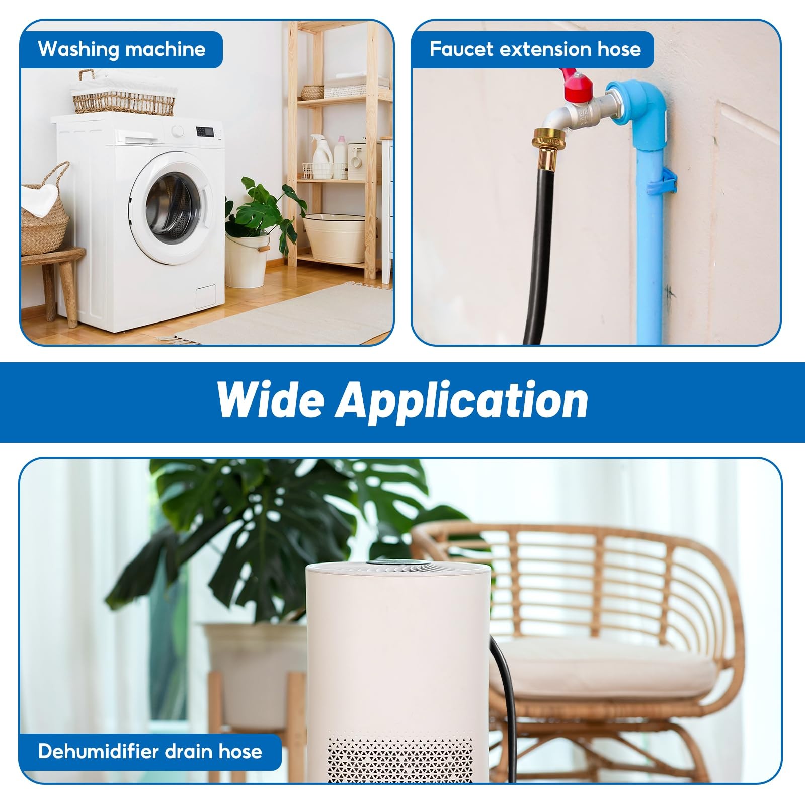 UNIFAMILY 12 Ft Dehumidifier Drain Hose 3/4 Inch FHT, Thickened Black