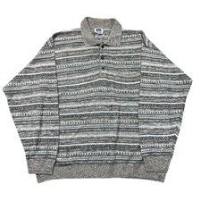 Rodes Knit Jumper Sweater Cotton Blend Fair Isle Beige Mens XL