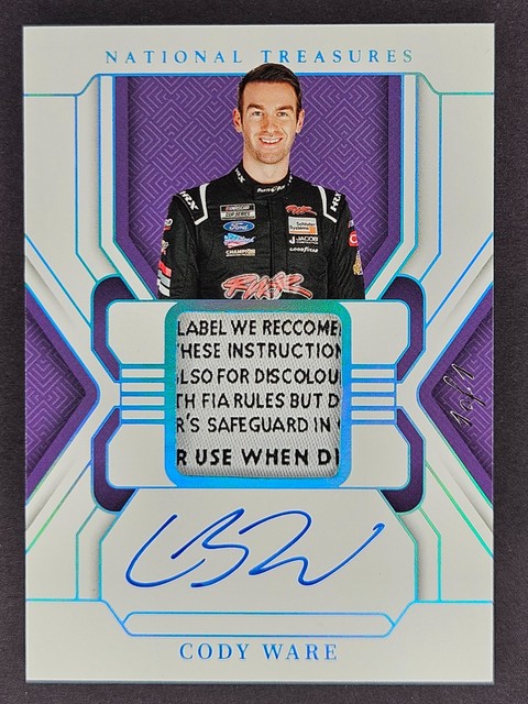 1/1 Cody Ware 2025 National Treasures Premium Patches Wäschemarke One of One