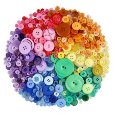 600-700 PCS Mixed Color Assorted Sizes Round Resin Buttons for Crafts Sewing ...