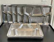 Vintage Military Trays Mess Hall Cafeteria Metal Lot of 10 Carrollton USN