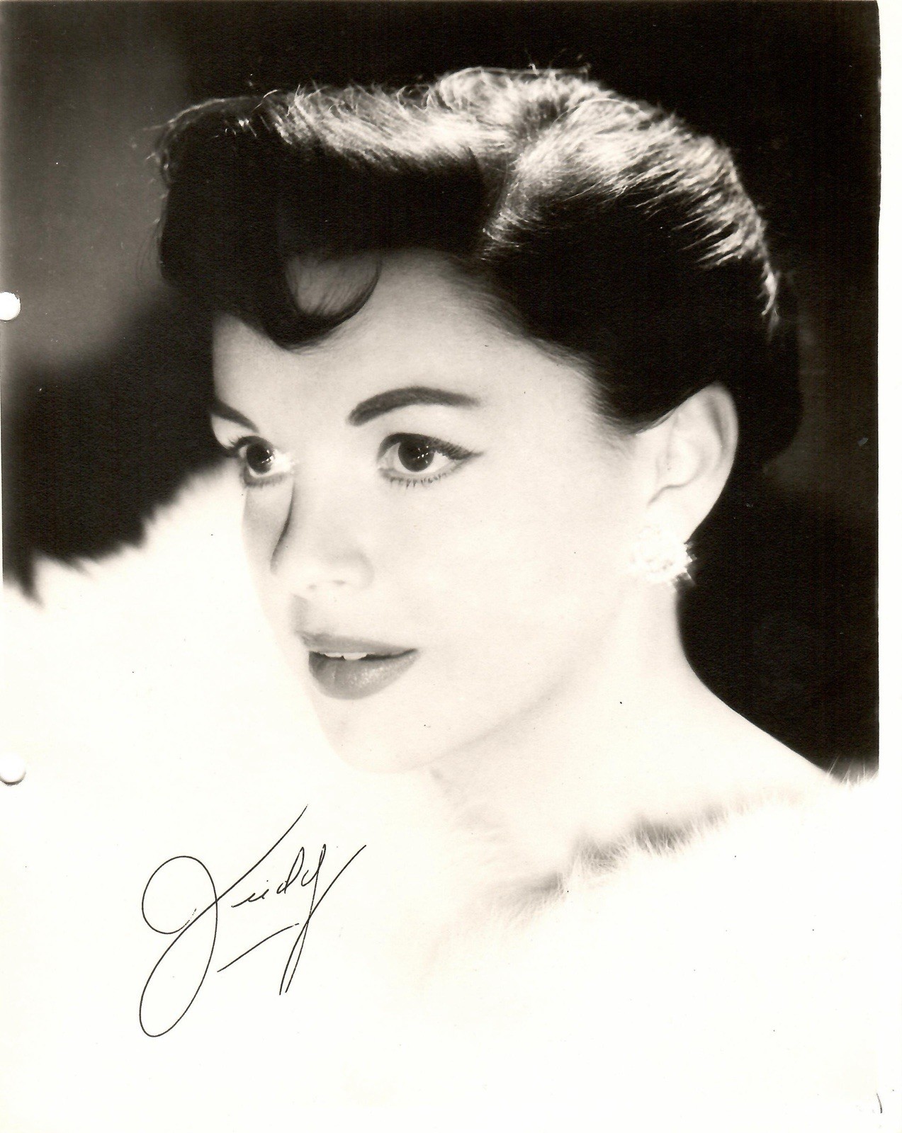 Judy Garland Signed 1956 B&W Photo + New Frontier Las Vegas World Premiere Menu