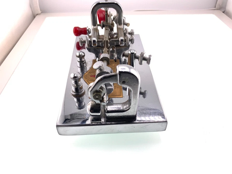 Vtg Vibroplex Deluxe Original Telegraph Key Looks Wonderful Nickel Chrome Finish - Image 4 of 4