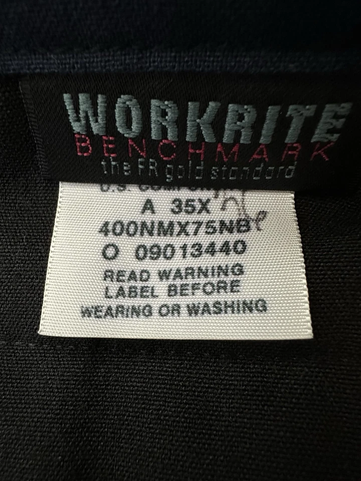 Workrite Men’s Benchmark The FR Gold Standard Station Pants Navy Size 35 - Image 4 of 4