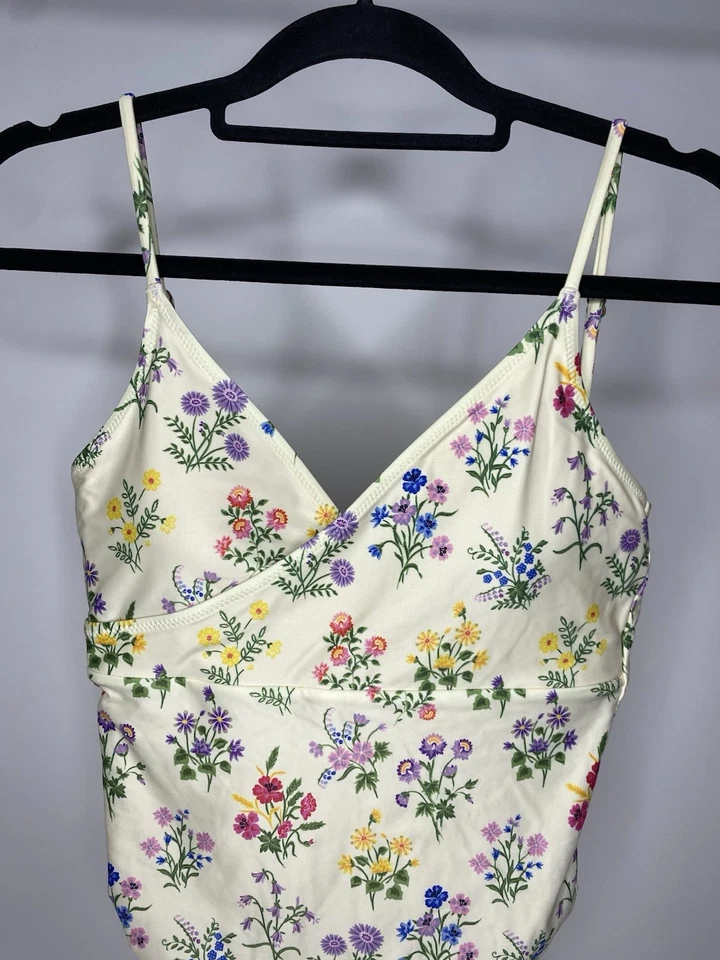 Spell & The Gypsy Collective Cream Posy One-Piece Crossover Swimsuit Large Beach - Image 2 of 4