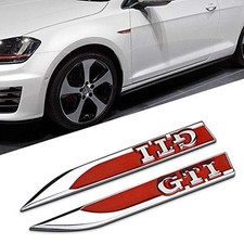 VW GOLF MK7 GTI  BLACK AND CHROME WING BADGE RED PERFORMANCE PACK CADDY TFSI UK