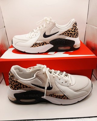 Nike Air Max Excee White Leopard Print Athletic Shoe  Women's Sz 8