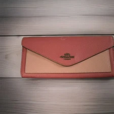 COACH Envelope Wallet/women 224221JAX DK/LT Pink w/Gunmetal Accents 💗 VGUC