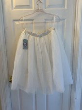 WDPL White Tulle Skirt Womens XL Layered Midi A Line Bridal Party NWT