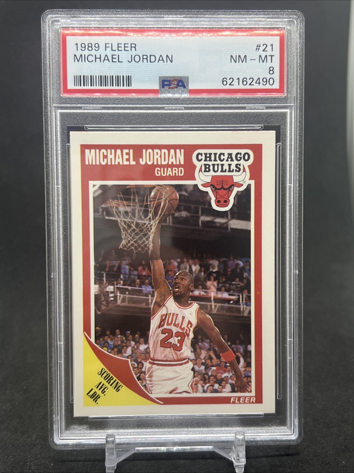 CHICAGO BULLS MICHAEL JORDAN 1989 FLEER #21 PSA 8 LOOKS EVEN BETTER DEAL RARE