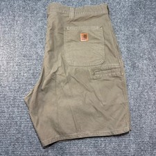Carhartt B144 LBR Original Fit Canvas Work Shorts Mens 44 Tan Carpenter Utility