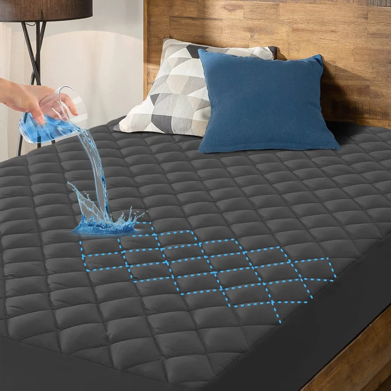 Hyleory King Size Waterproof Mattress Pad Protector Breathable Quilted Mattress