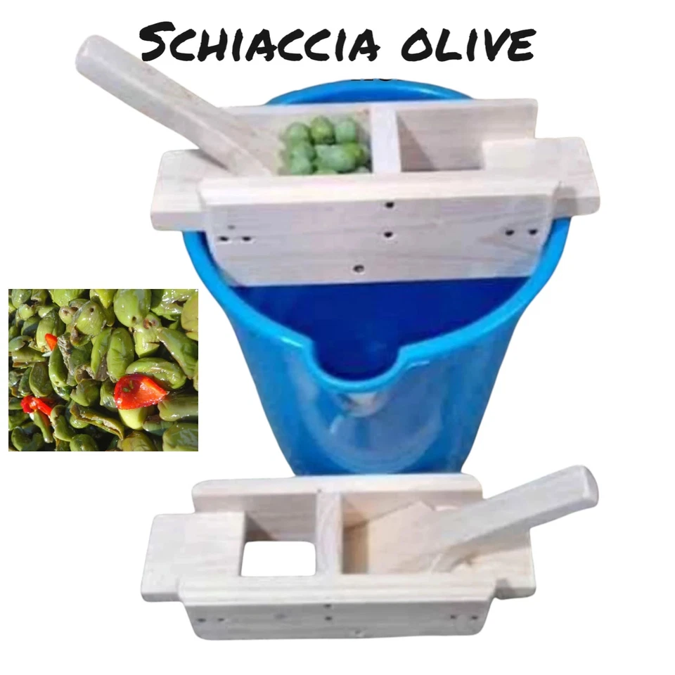 SUPER OFFERTA- SCHIACCIA OLIVE ARTIGIANALE IN LEGNO,FACILE,UTILE, VELOCE . - Immagine 2 di 4
