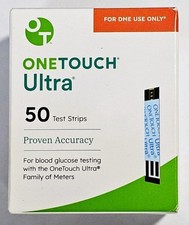 100 ONE TOUCH ULTRA Test Strips - 2 x 50 ct. - Exp 01/2027 - FREE SHIPPING