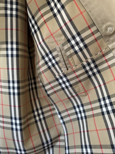 Burberry Vintage Beige Cotton Blend Check Trench Coat 38 Short with wool liner - Picture 6 of 23