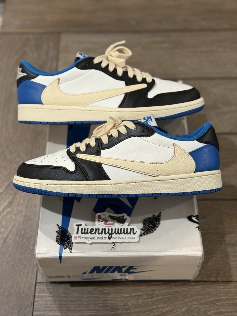 Size 9 - Jordan 1 Retro x Fragment Design x Travis Scott Low Blue