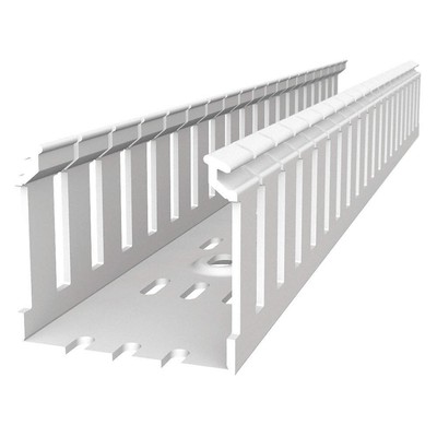 THOMAS & BETTS TYD4X4WPW6 Wiring Duct,Wide Slot Wall,White,6 ft. L 53UJ09