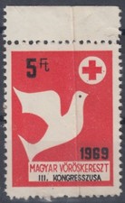 Red Cross Rotes Kreuz Croix Rouge 1966 Hungary charity CINDERELLA LABEL VIGNETTE