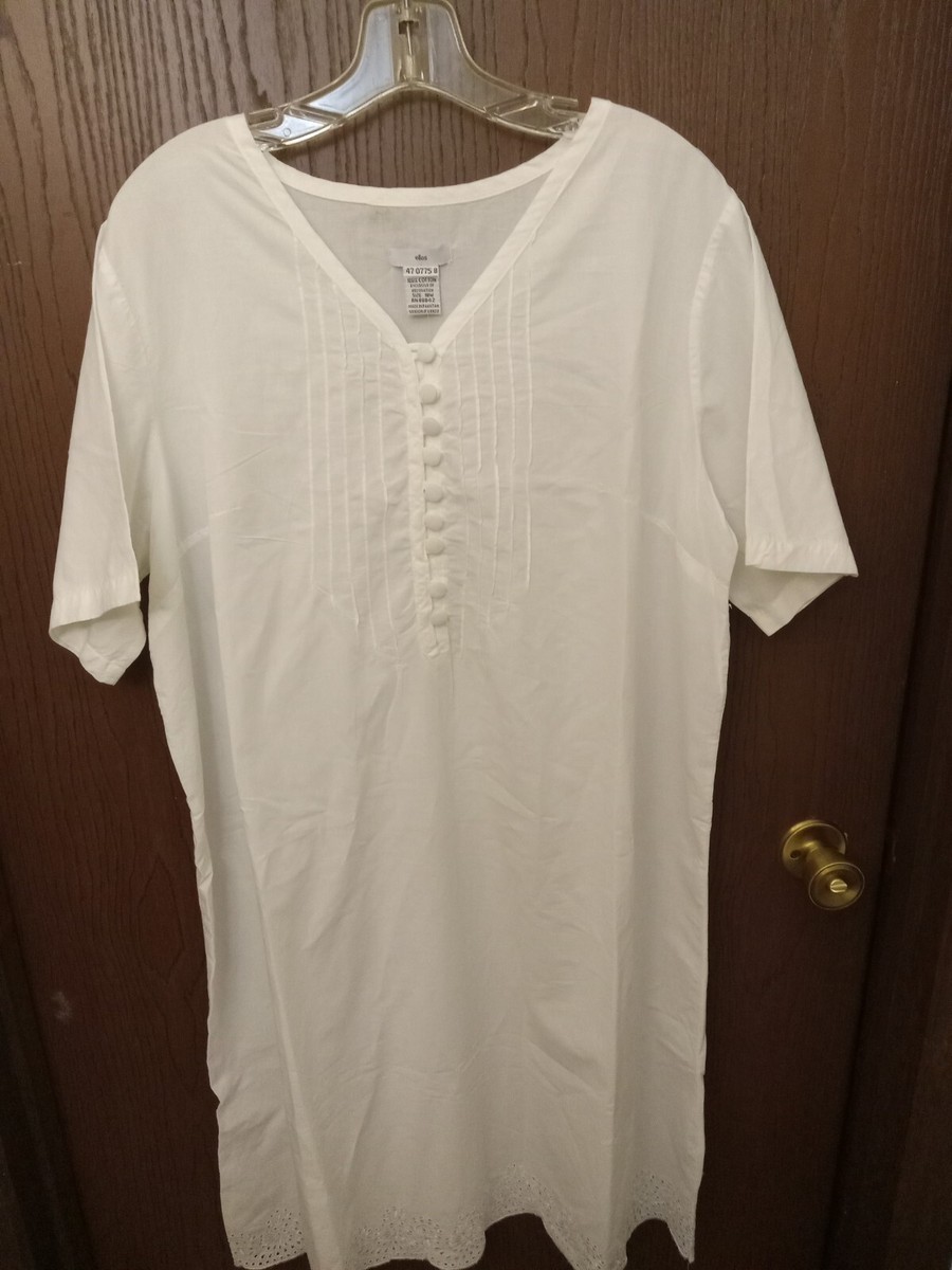 white cotton dress size 18 Mlle Gabrielle - - WHITE Button Through Belted Cotton Dress