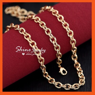 9K ROSE GOLD FILLED PATTERNED BELCHER RING LINKS