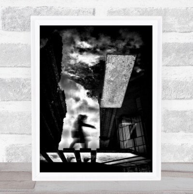 Parallel Person Reflection Surreal Dark Low Key Low-Key Ghost Wandkunstdruck