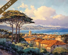 Carmel skyline oil painting 8x10 Print