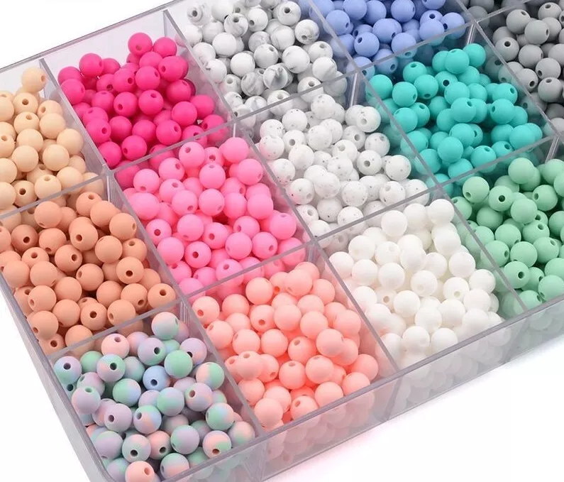 100pcs 15mm round silicone beads bpa free baby teething beads 100