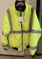 New Tri Mountain 3M Reflective Zip Jacket Class 3 Level 2 Massport Size 4XL